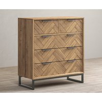 Herringbone Solid Oak Over Chest of Drawers