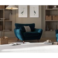 Palma Teal Chenille Fabric Armchair