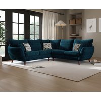 Palma Teal Chenille Fabric Corner Sofa