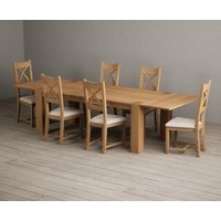Sheringham Solid Oak Dining Table with Sheringham Oak Extensions Pair with Oak Natural Chairs