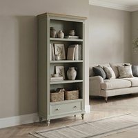 Francis Oak and Soft Green Painted Tall Bookcase