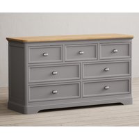 Felton Oak and Light Grey Painted Wide Chest Of Drawers
