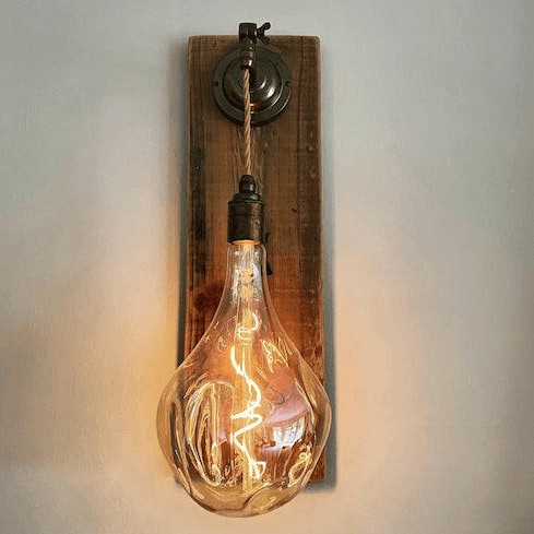 Wall Light Sconce - fixed rod and m cable plug and switch