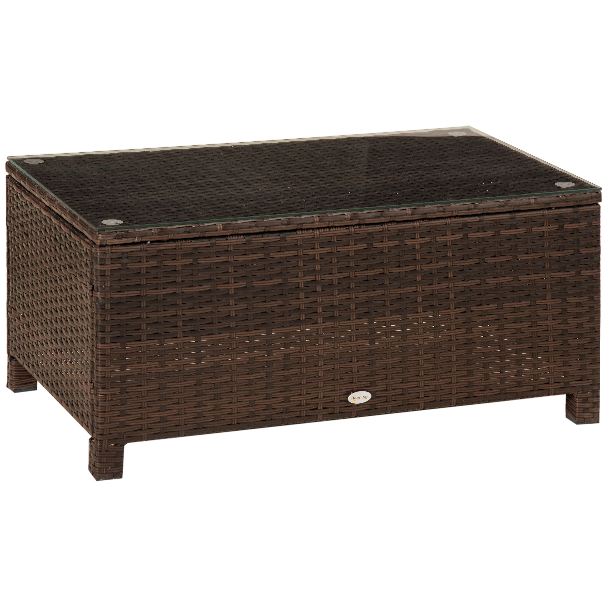 MCL PE Rattan Garden Coffee Table with Glass Table Top