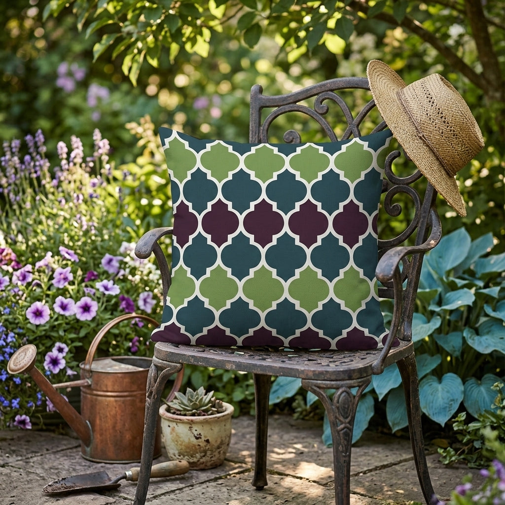 Water-Resistant Decorative Cushion Covers Outdoor Printed Cushion Cover Garden Pillow Protector - Lantern Ivy