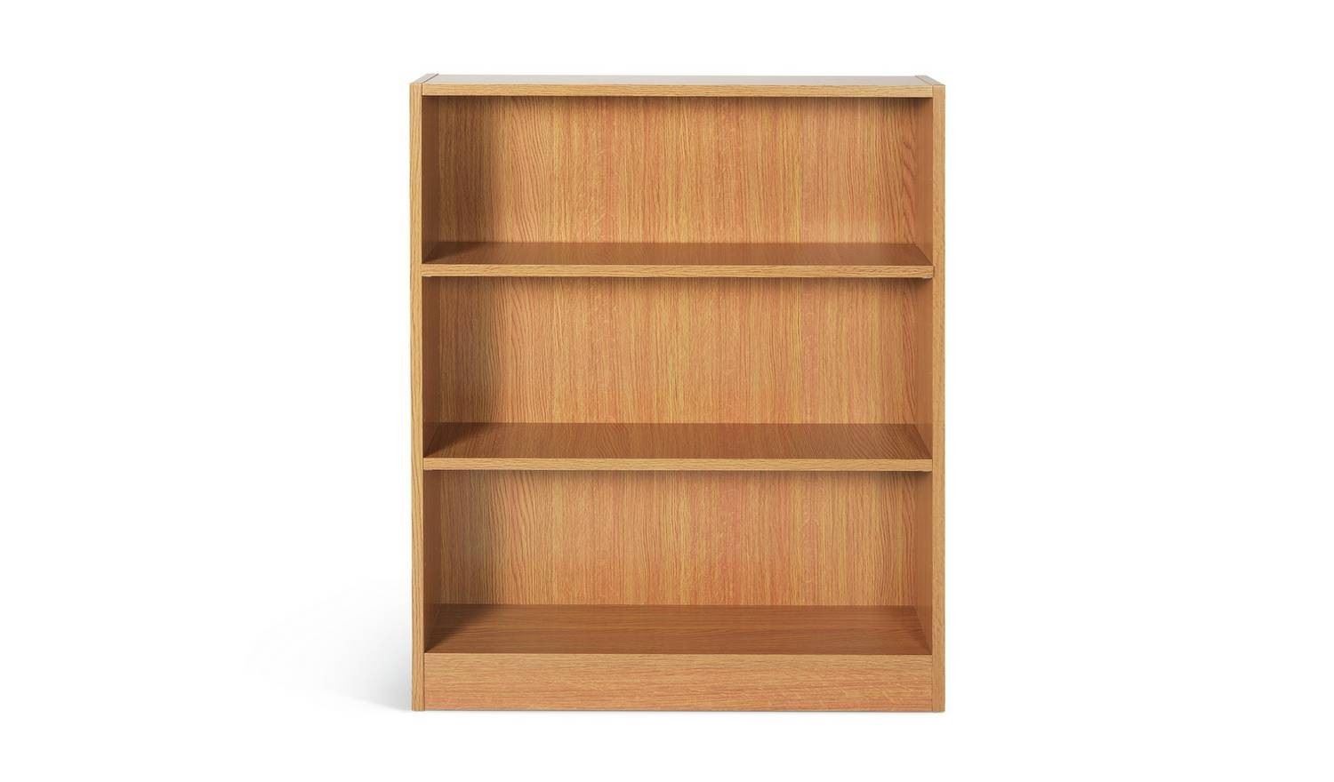 Apley Short Bookcase Oak Effect Storage Organiser Shelf Living Room