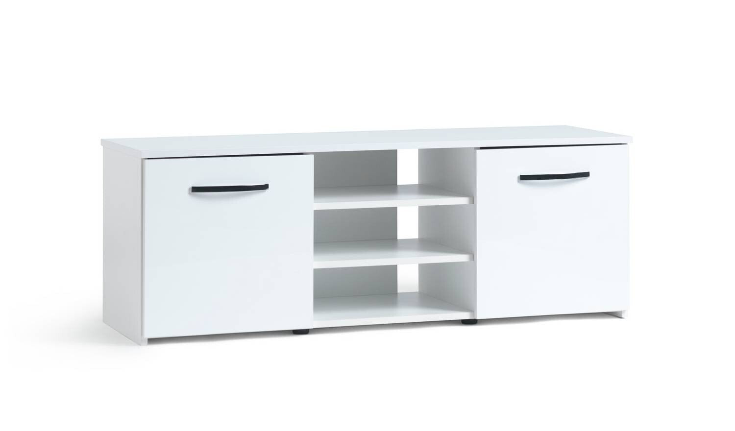 Hayward Door Small TV Unit White Gloss Media Storage Cabinet Modern