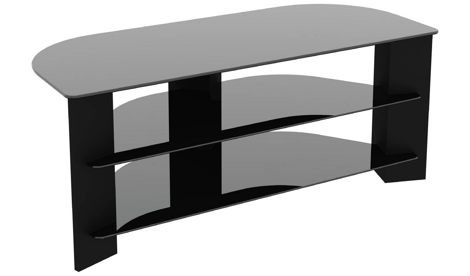 AVF Wood Effect Up To Inch TV Corner Stand Black With Shelves