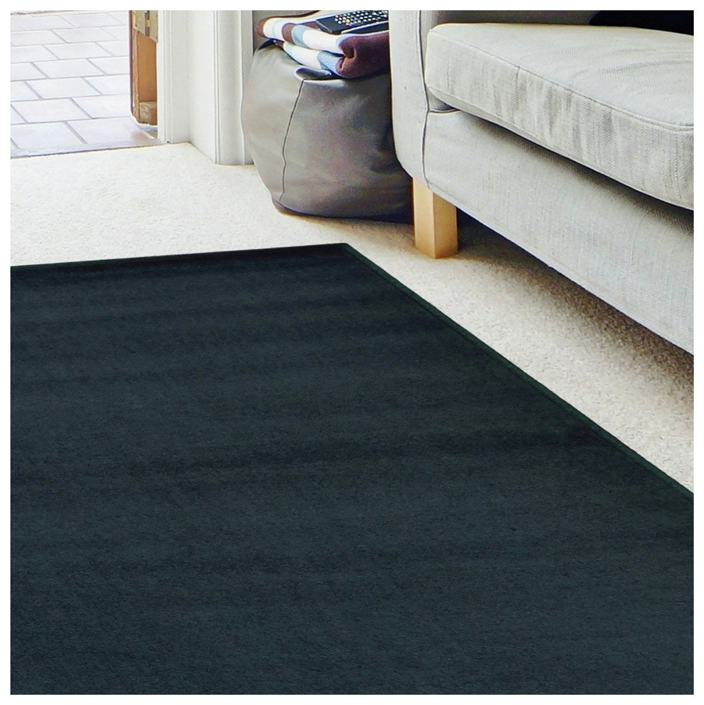 Homemaker Adorn Plain Navy Cut Pile Rug x For Small Spaces