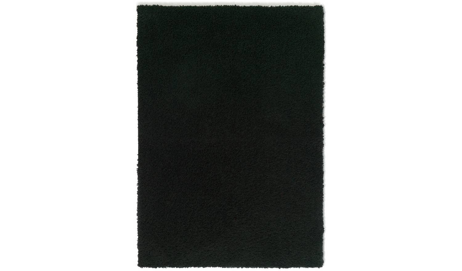 Cosy Black Shaggy Rug x Living Room Bedroom Floor Soft