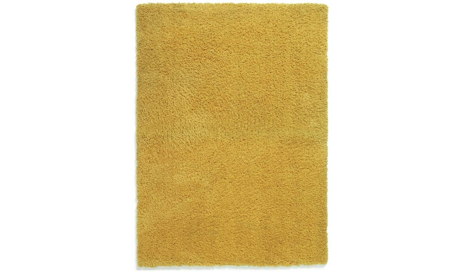Cosy Mustard Shaggy Rug x Large Living Room Bedroom Floor