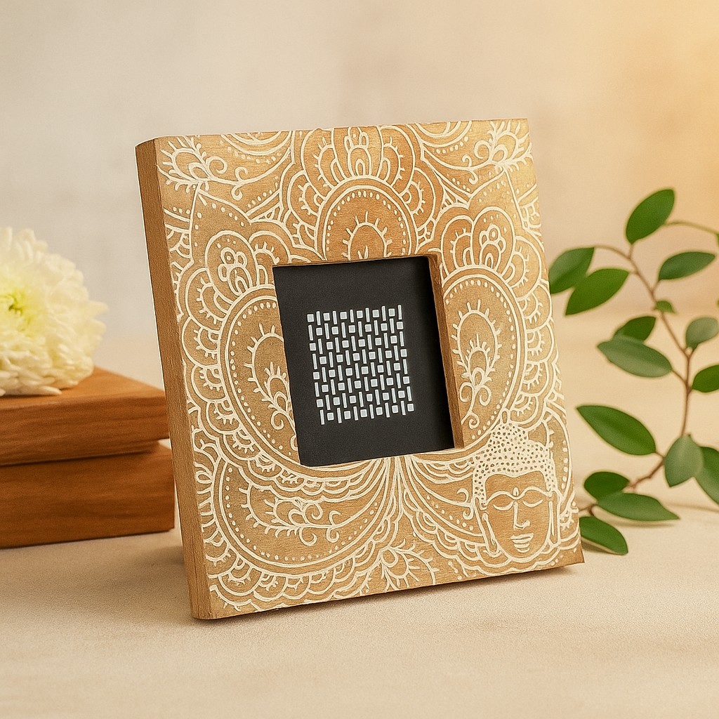Picture Frame x Buddha White Mango Wood