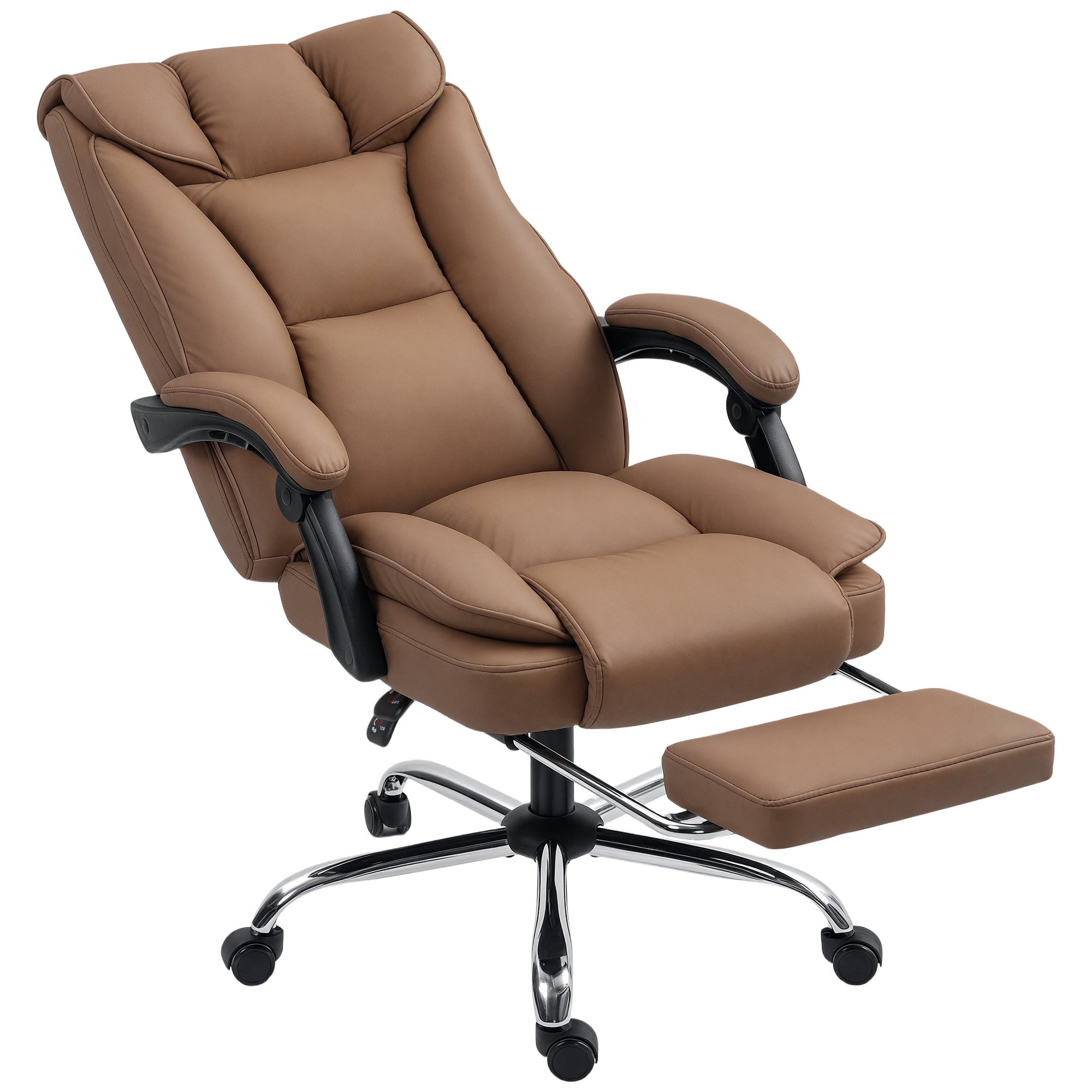 ° Reclining Faux Leather Swivel Office Chair