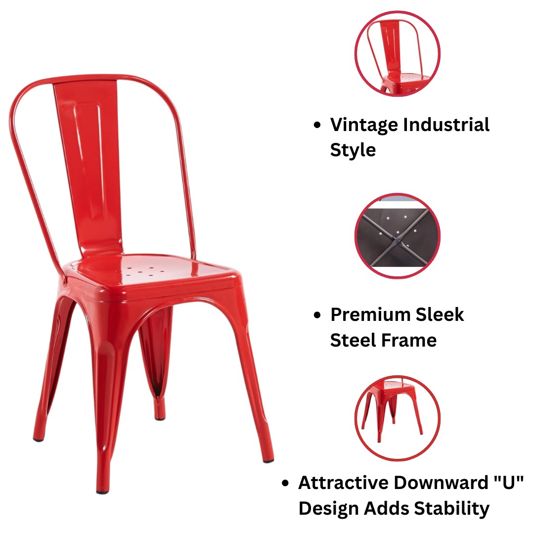 CM RED METAL DINING CHAIR