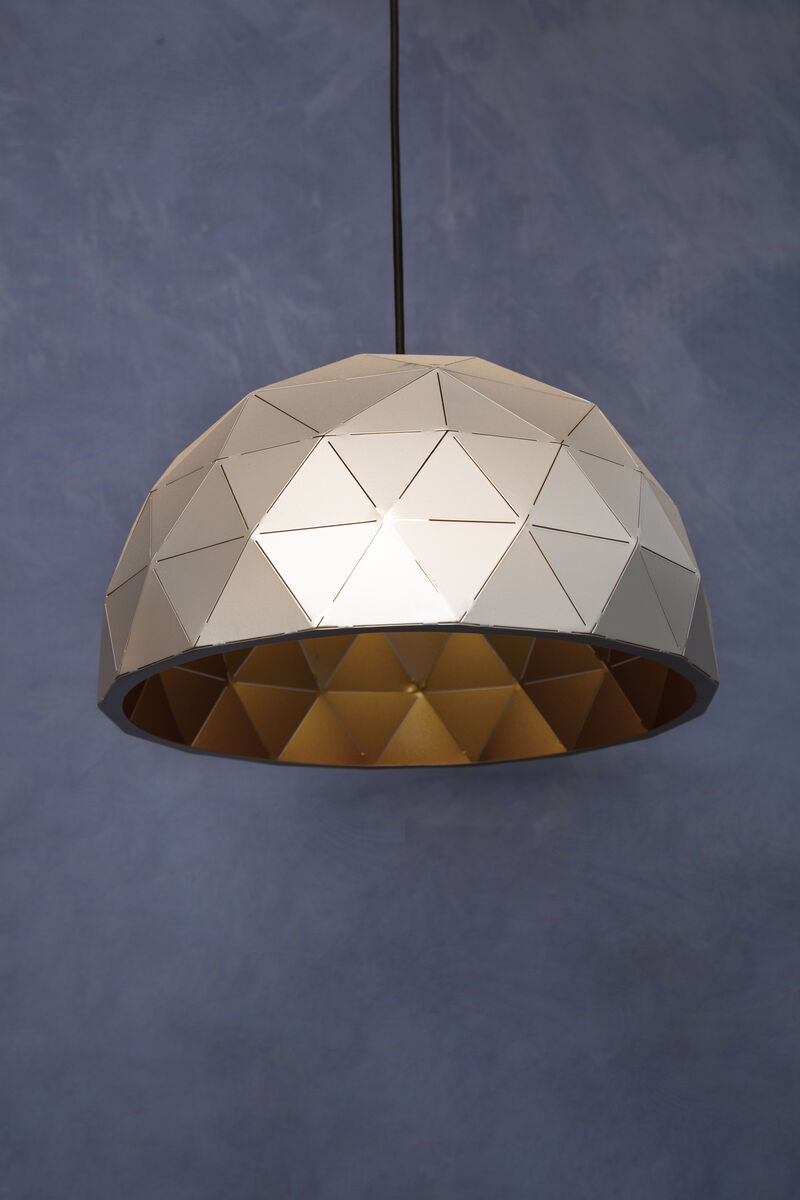 Small Silver Dome Pendant Light