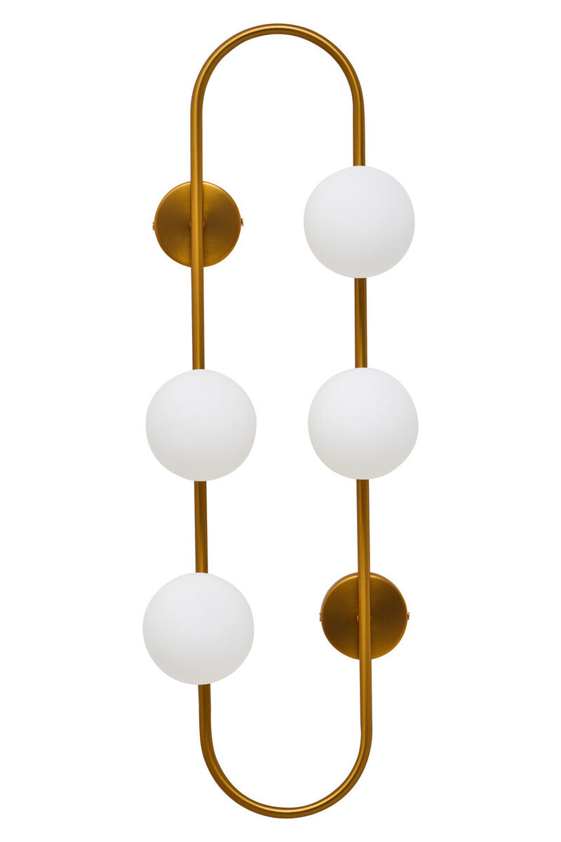 Four Bulb White Glass Wall Light
