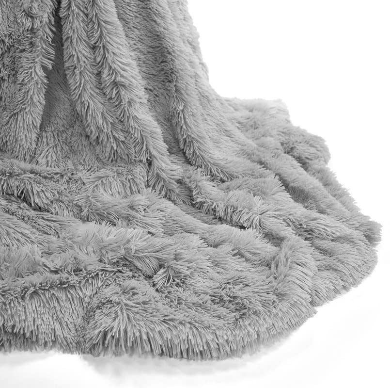 Silver Cuddle Throw Extra Soft Warm Blanket - x