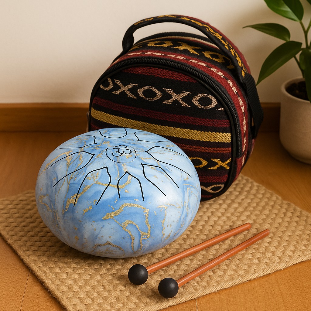 Steel Tongue Drum -Tone Light Blue, Carrying Bag