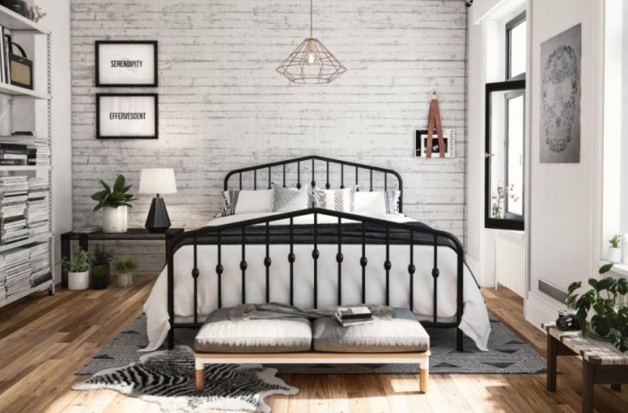 Bushwick Metal Furniture ft King Size Bed Black Metal Frame
