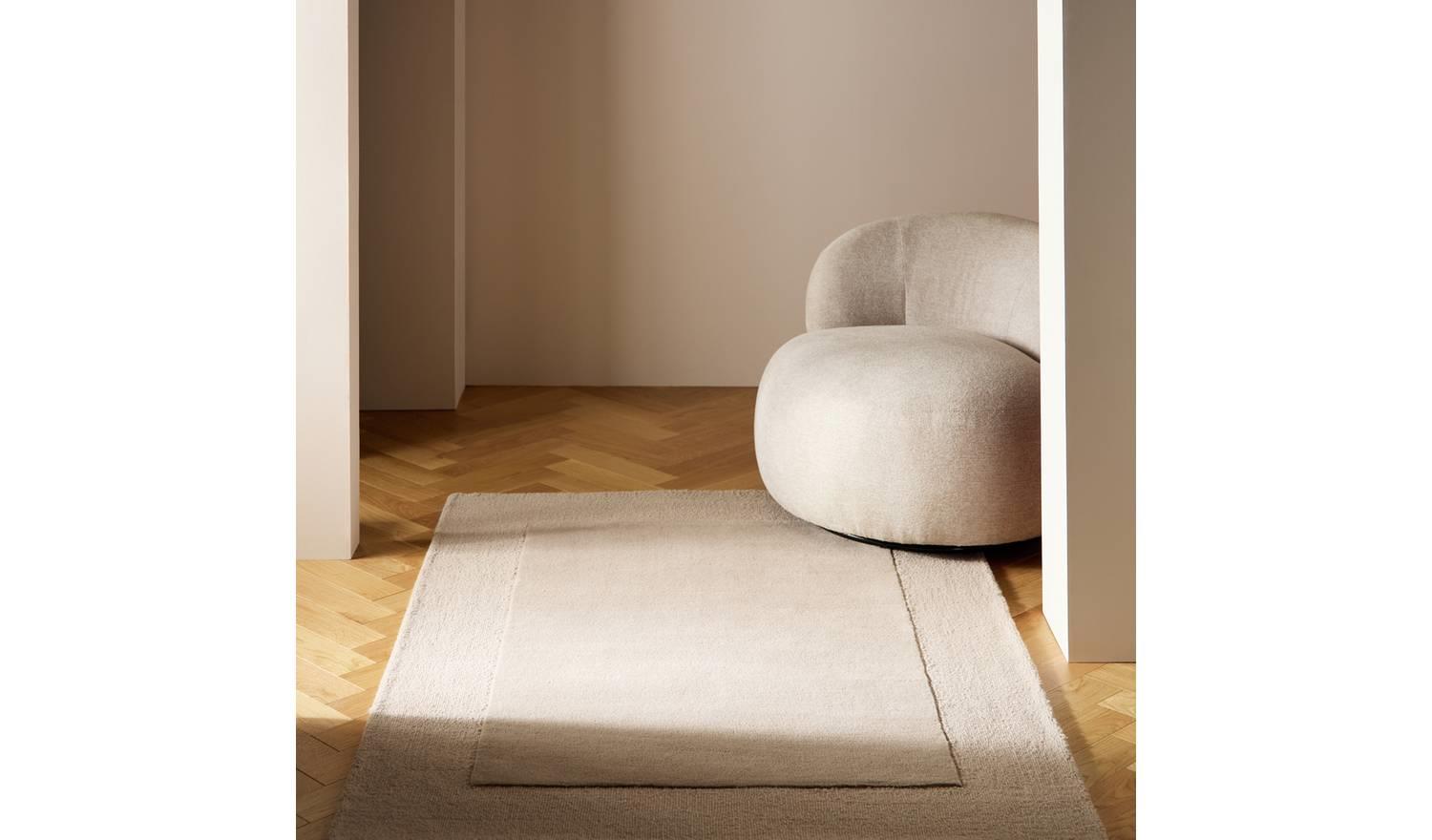 Simple Border Wool Cut Pile Rug x Bedroom Living Room Floor