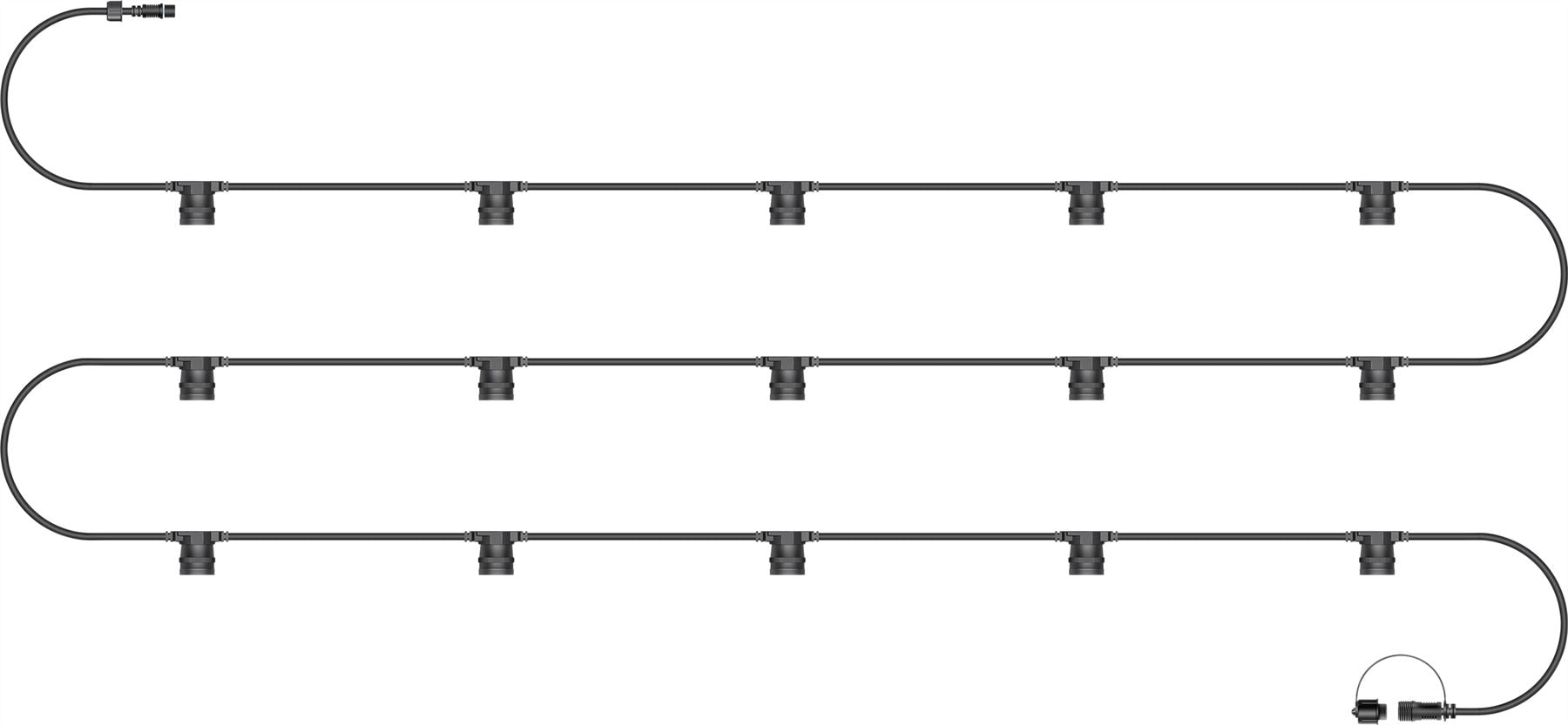 m Light Easy-Connect Festoon Interconnectable Lighting Black Rubber Cable