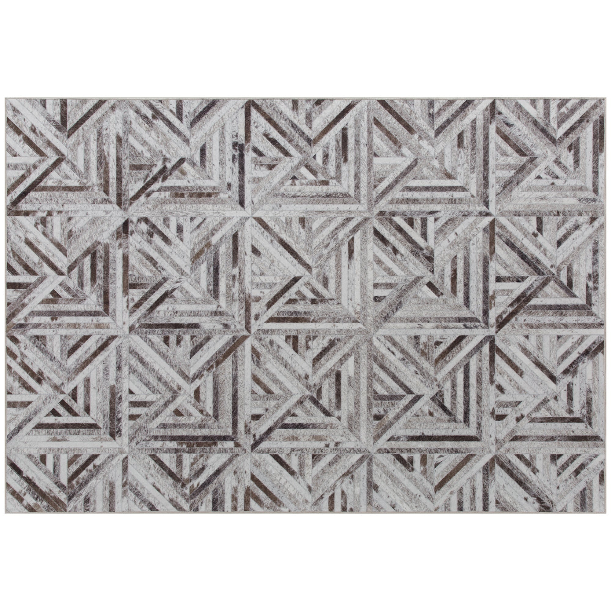 HOMCOM Modern Area Rug, Triangle Pattern Non-Slip Washable Rug, Chenille Floor Carpet for Living Room, Bedroom, Dining Room, Home Office, x