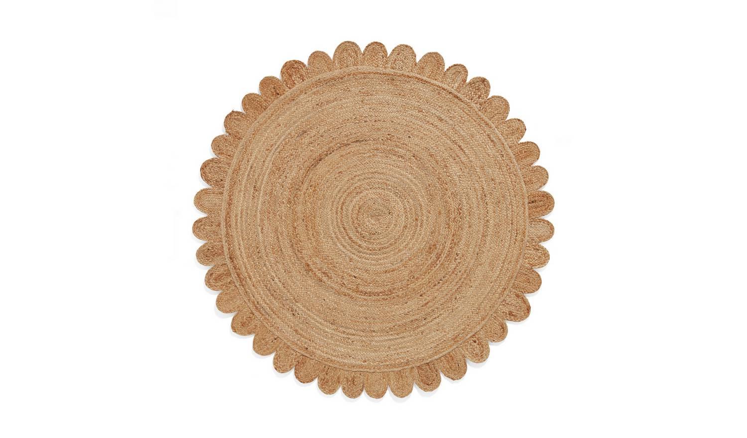 Think Rugs Savannah Round Natural Jute Flatweave Rug Eco Friendly