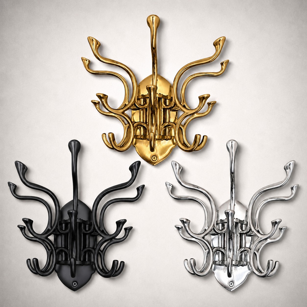 Metal Swivel Coat Rack - Polished Chrome Finish