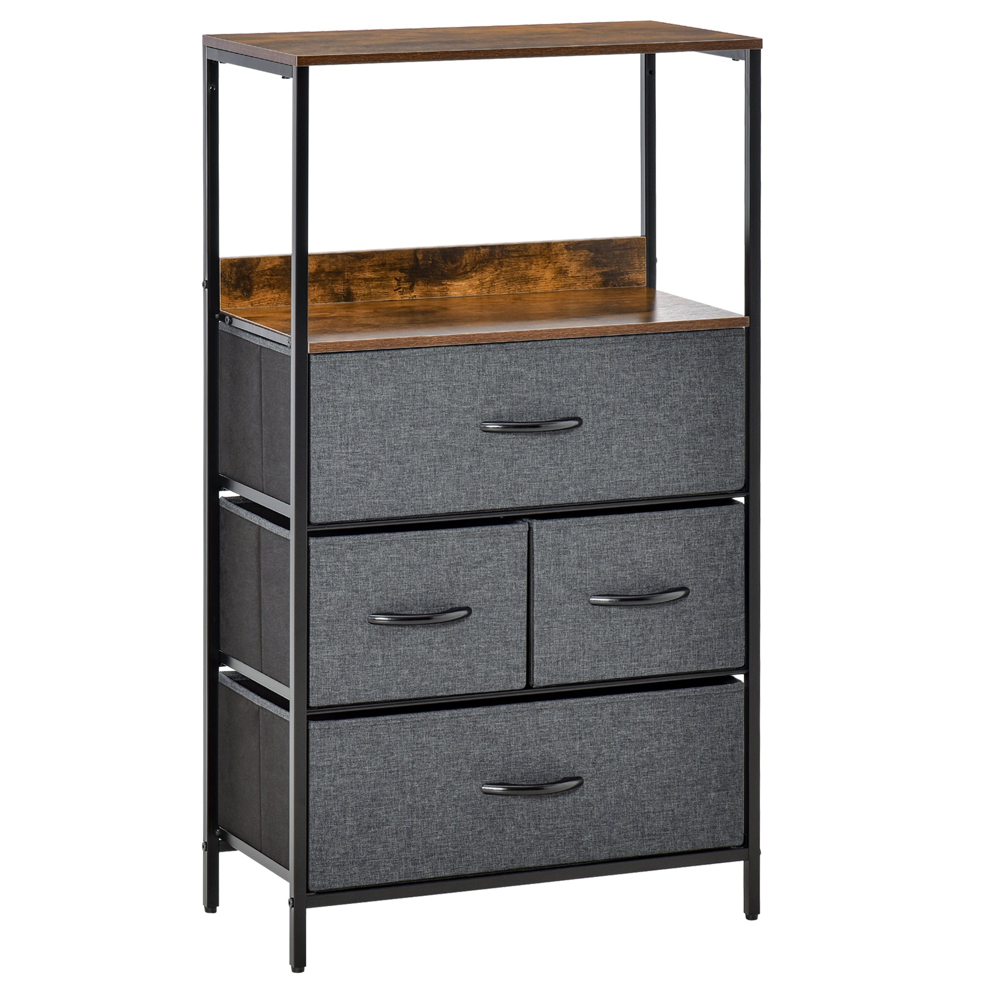 MCL Drawer Storage Chest Unit Home Cabinet w Shelves Home Living Room Bedroom Entryway Living Furniture, Black