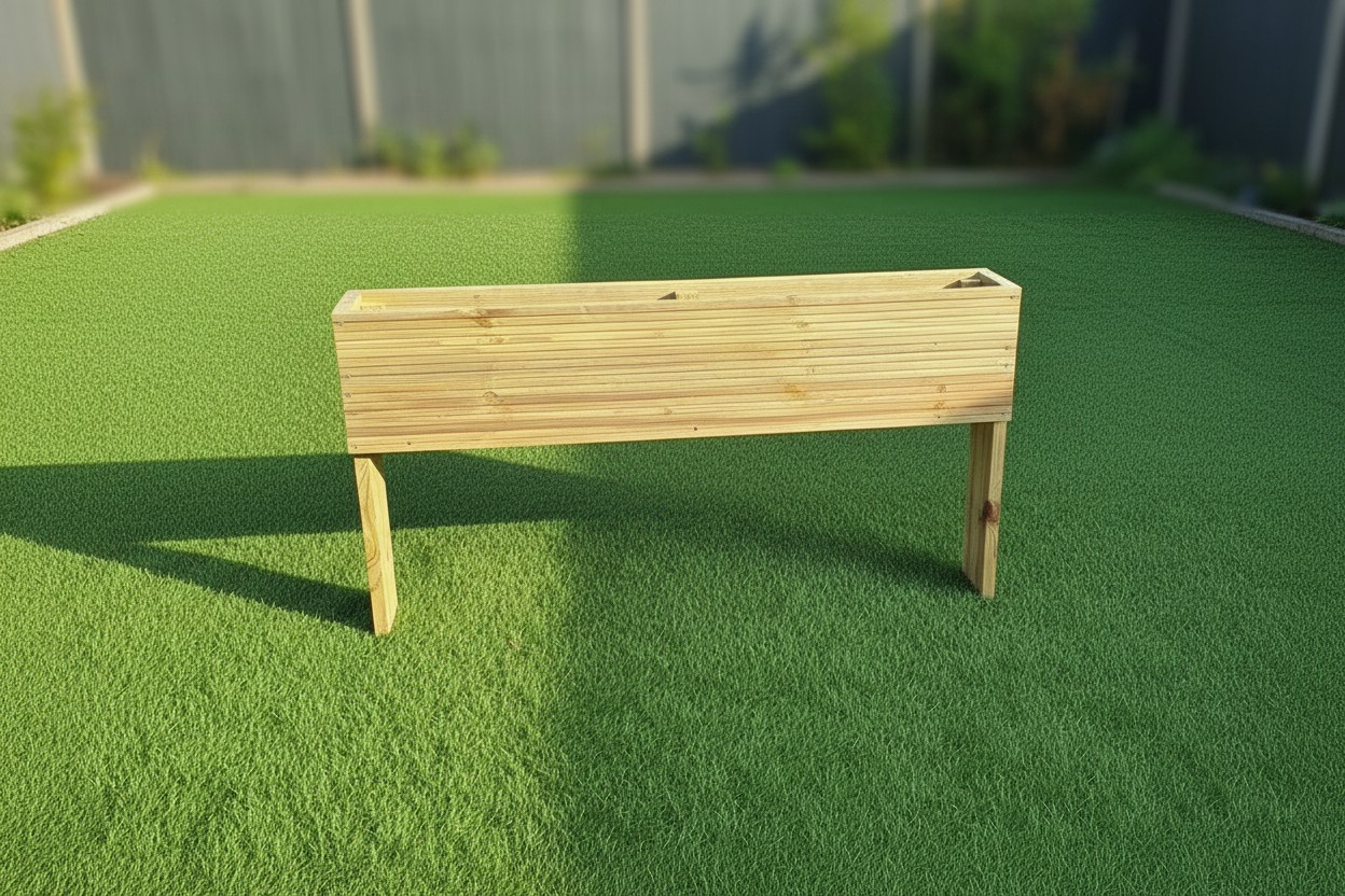 Extra Deep Raised wooden decking planter - .