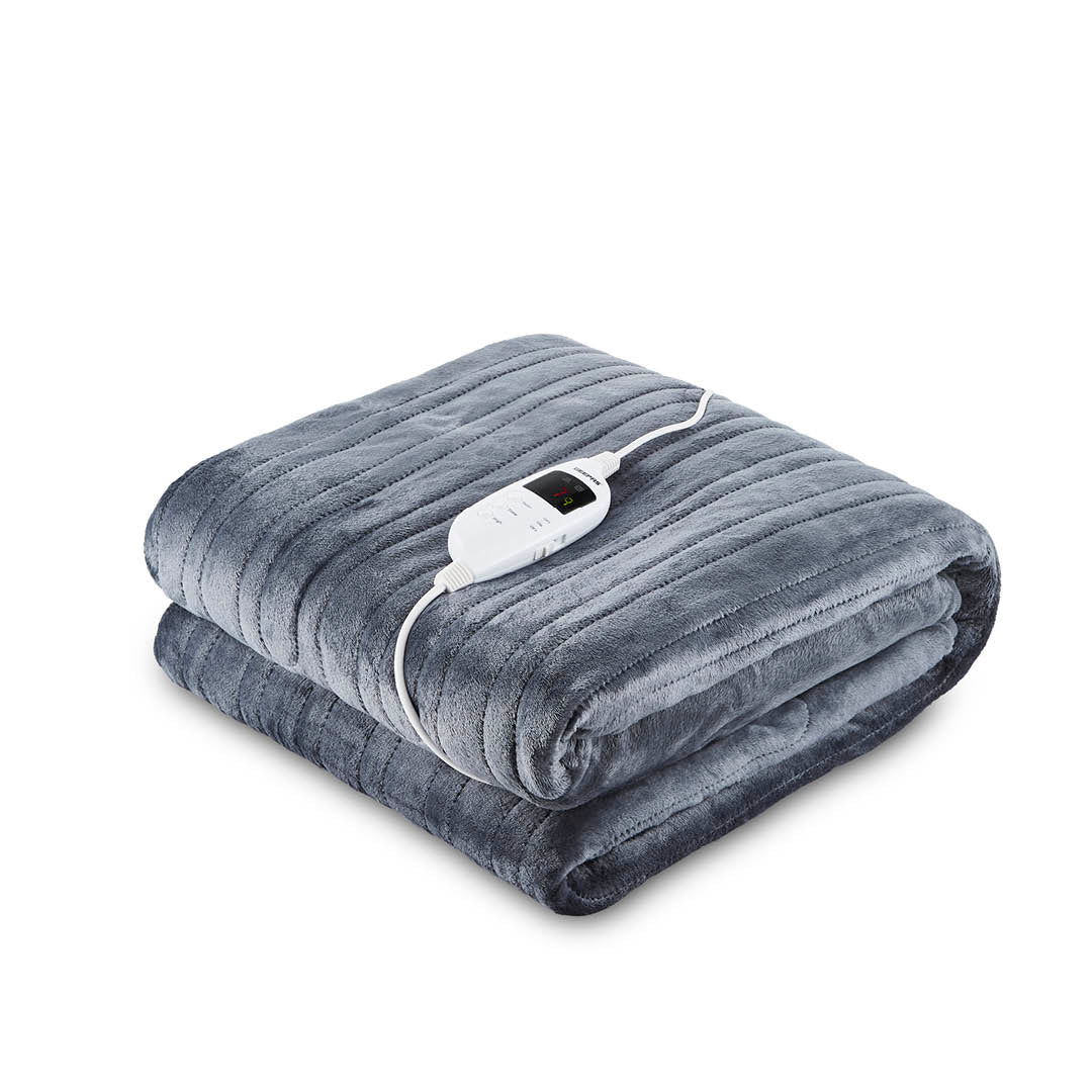Grey Flannel Heated Electric BlanketThrow Double & King