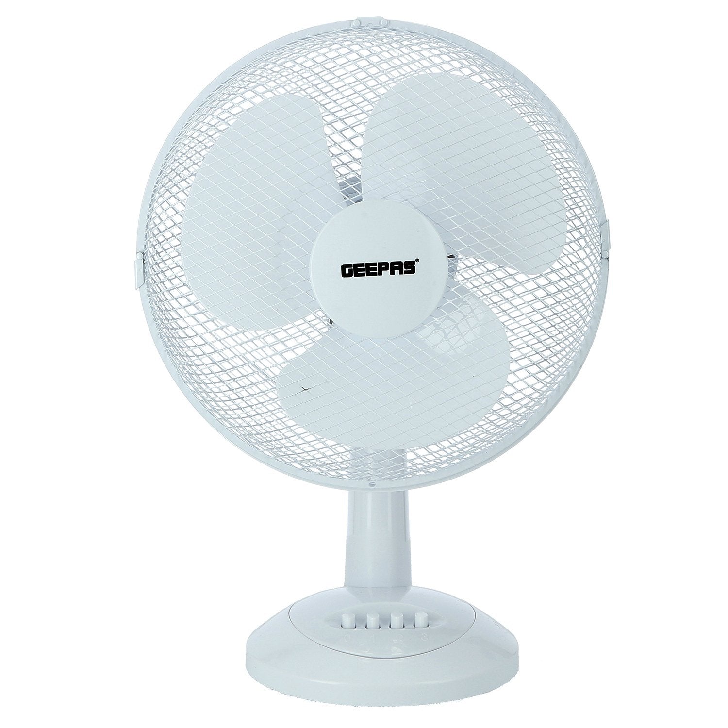 " White Electric Table Fan With -Speed and Oscillation