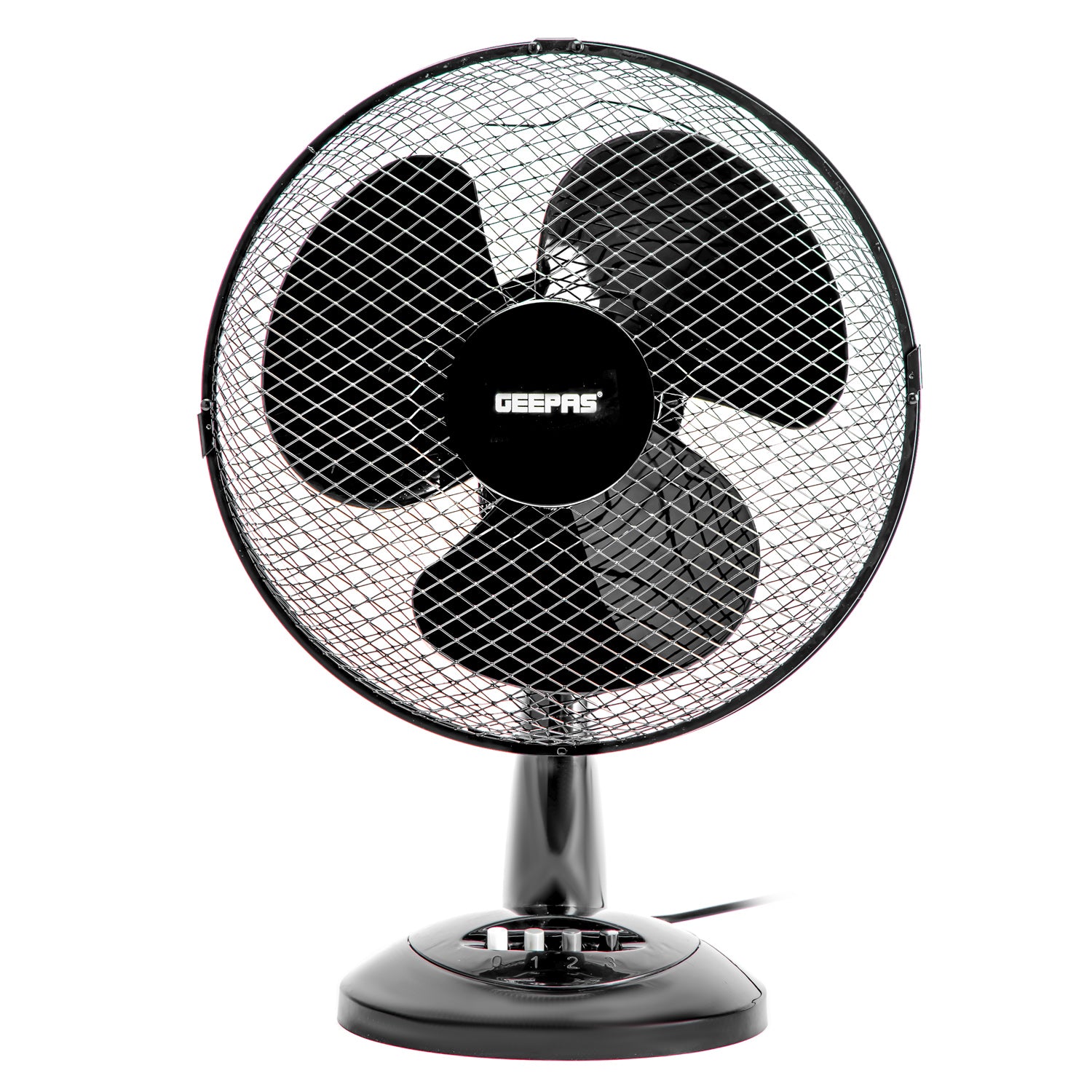 -Inch Oscillating Black Table Fan with Speed Settings