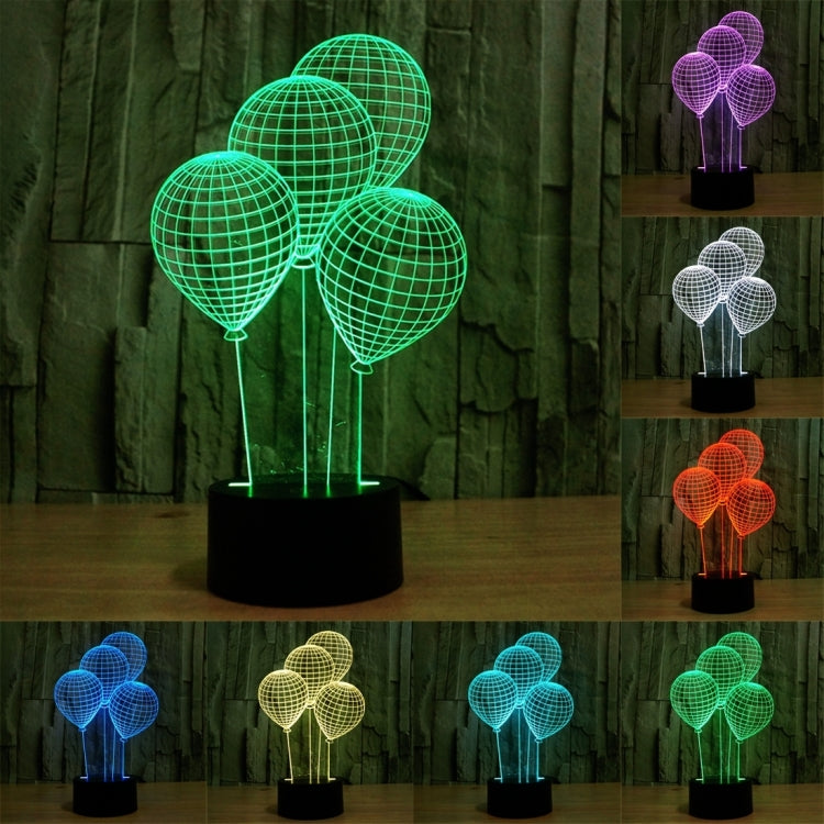 Color Discoloration Creative Visual Stereo Lamp Desk Lamp Night Light, Balloon Style