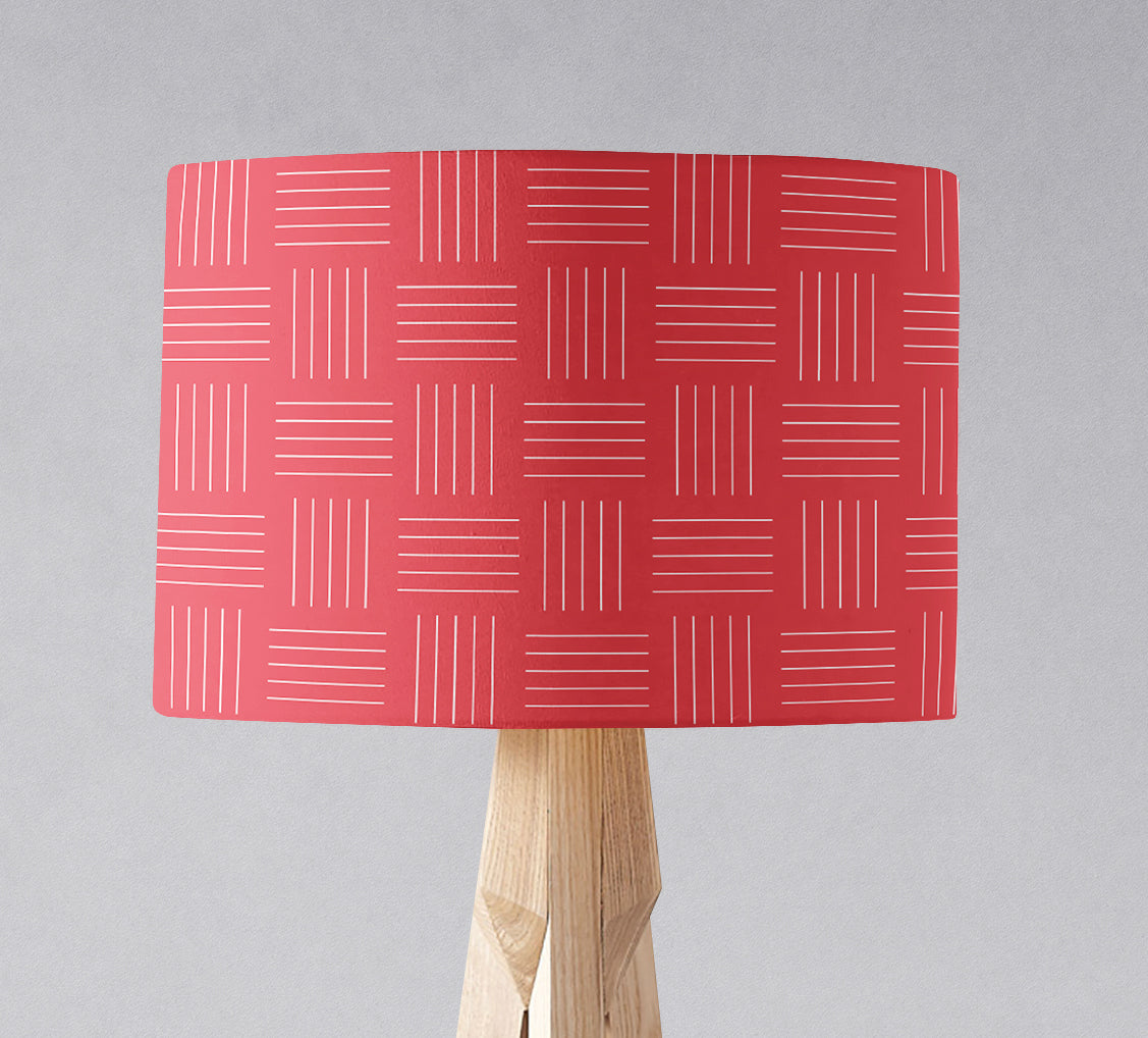 Red and White Lines Lampshade, Ceiling or Table Lamp Shade - es Floor lampshade