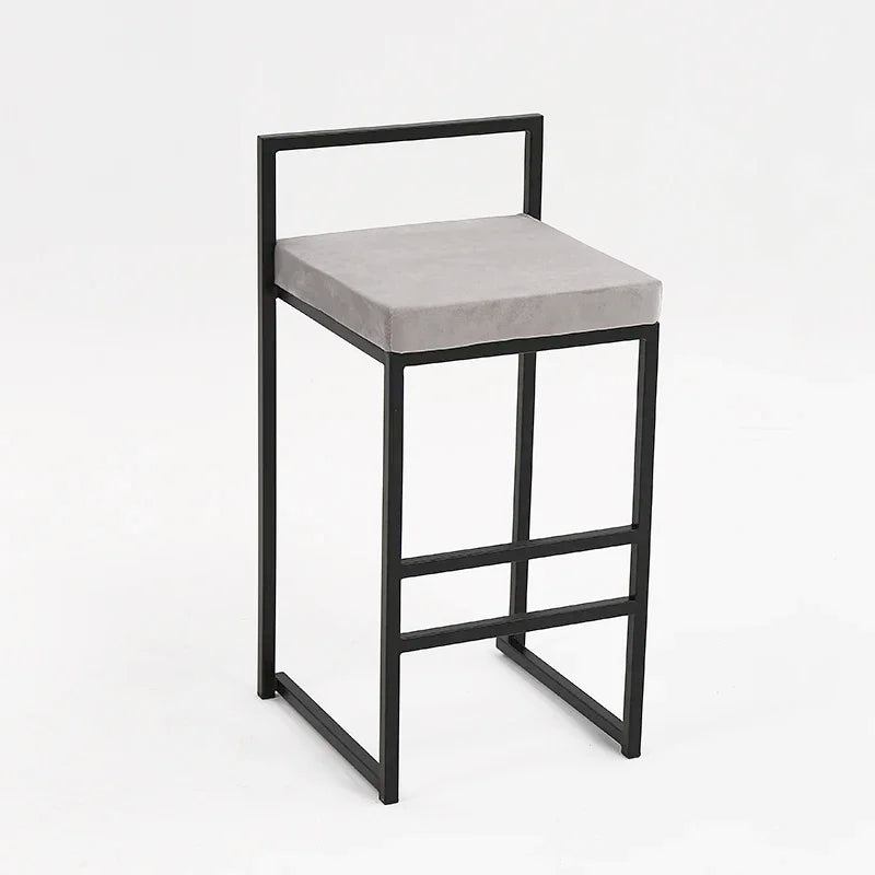 Orion Bar Stool - Light Grey Leather