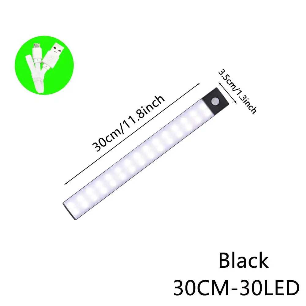 Motion Sensor Light Wireless LED Night Light B Rechargeable Night Lamp Cabinet Wardrobe Lamp Under Backlight For - color in One Lamp Black CM