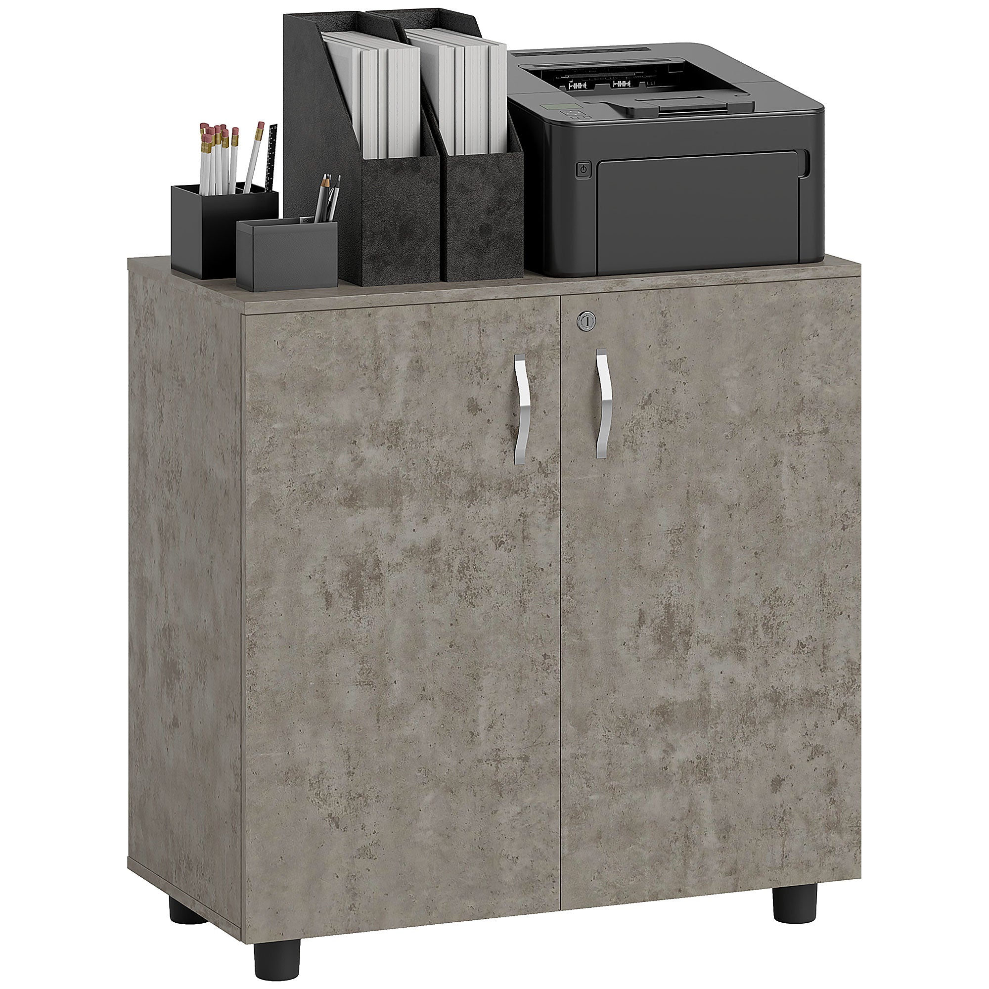 Vinsetto -Tier Locking Filing Cabinet Office Storage Cabinet
