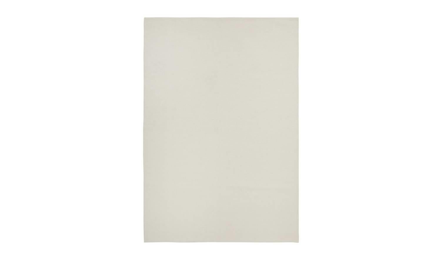 Plain Cream Cotton Flatweave Rug x Living Room Bedroom Floor