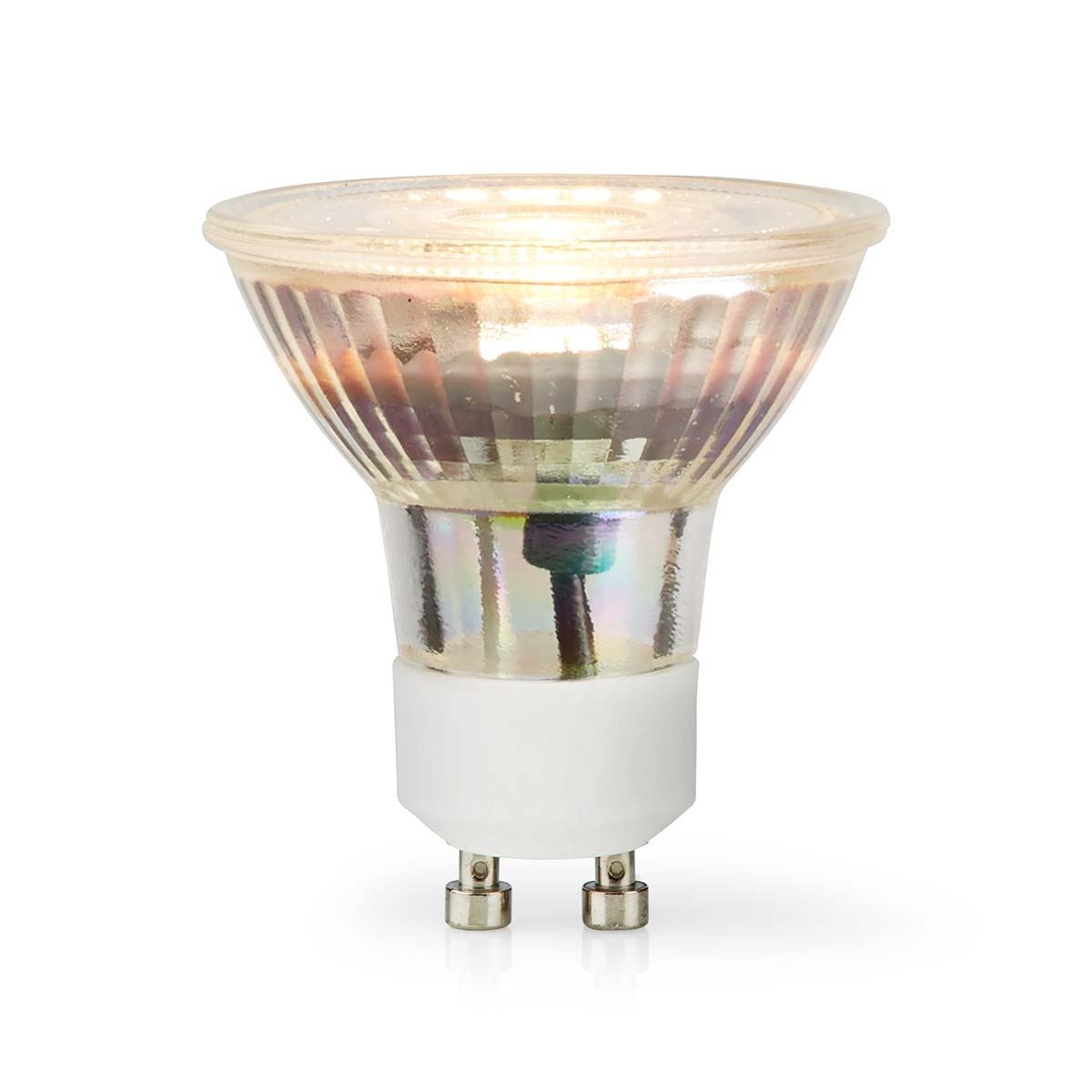 Nedis LED Bulb GU, PAR Shaped LED Spot with GU Cap, Lumen, W Energy Efficient Replacement for W Incandescent Lamp, Warm White K