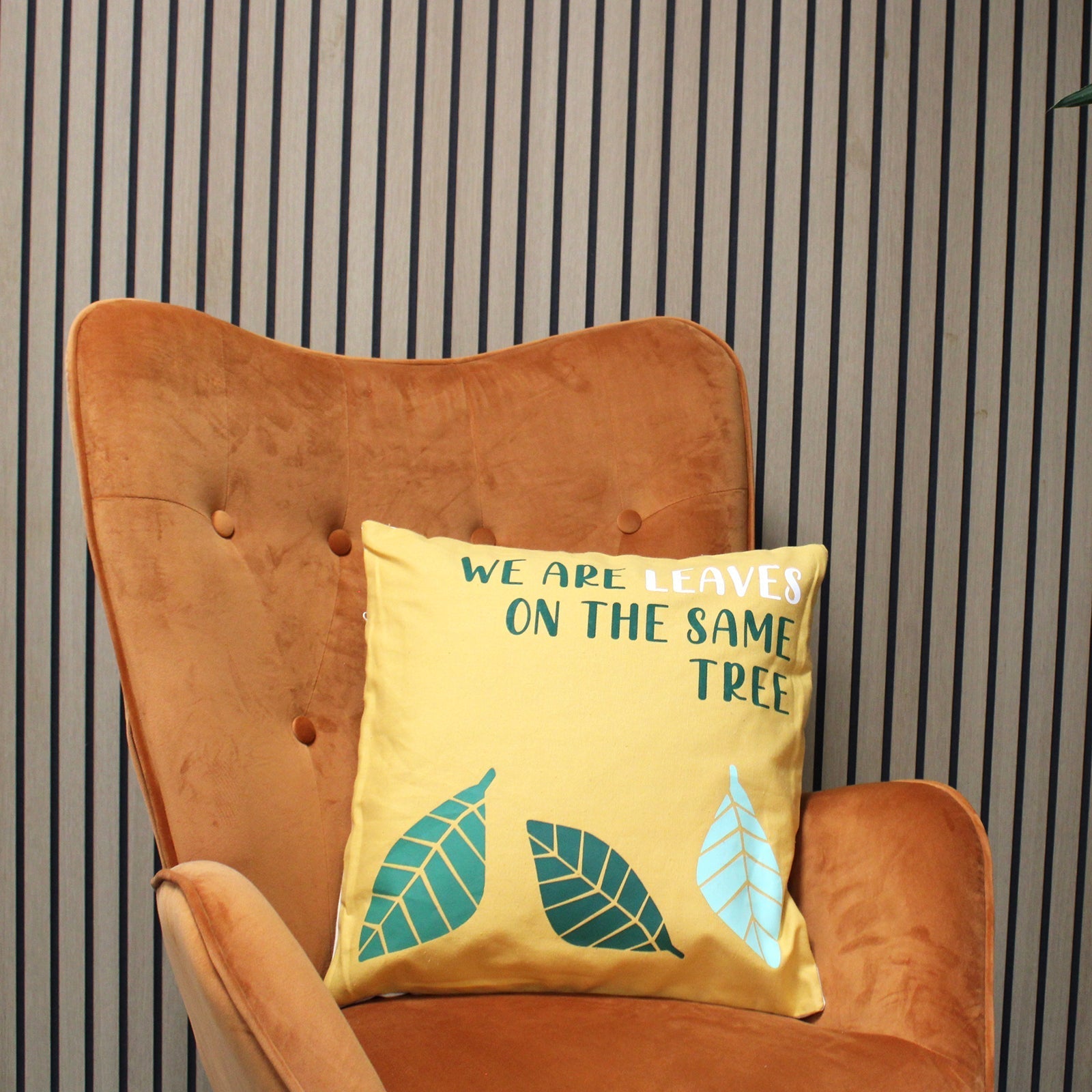 Cotton Cushion Covers Leaf Print Set of