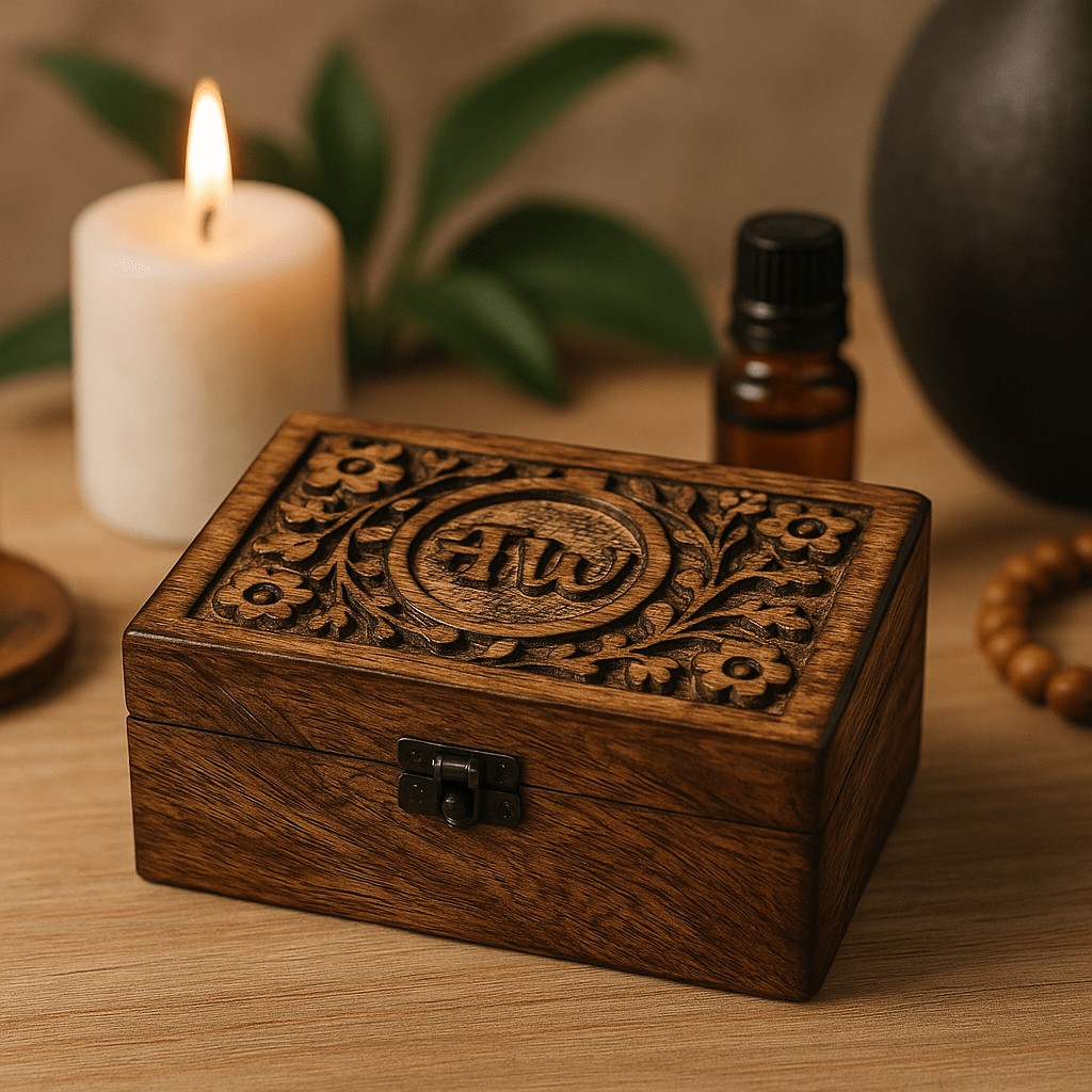 Essential Oil Storage Box Mango Wood Slots