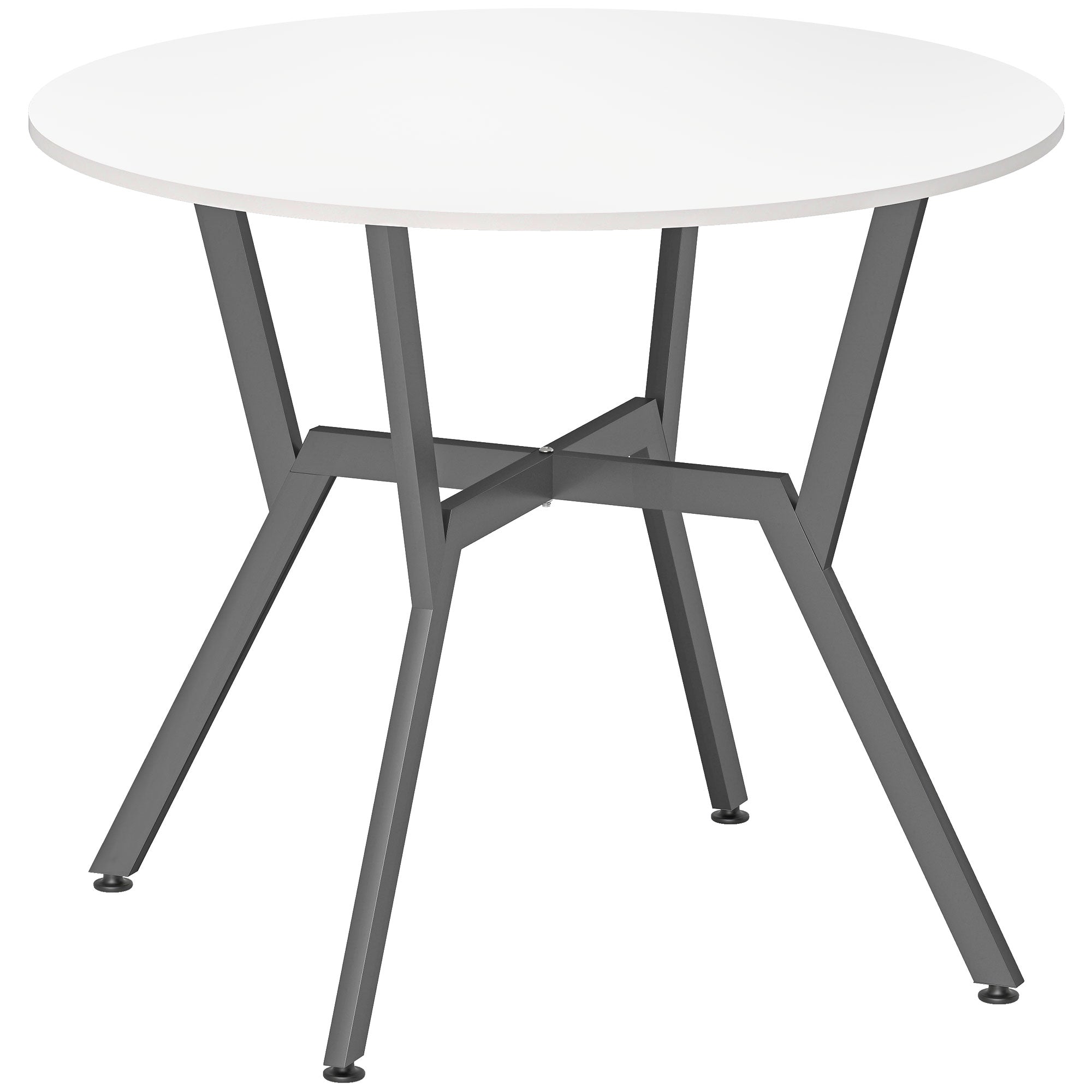 HOMCOM Dining Table, Round Kitchen Table with Black Legs for Living Room, Dining Room x , High Gloss White
