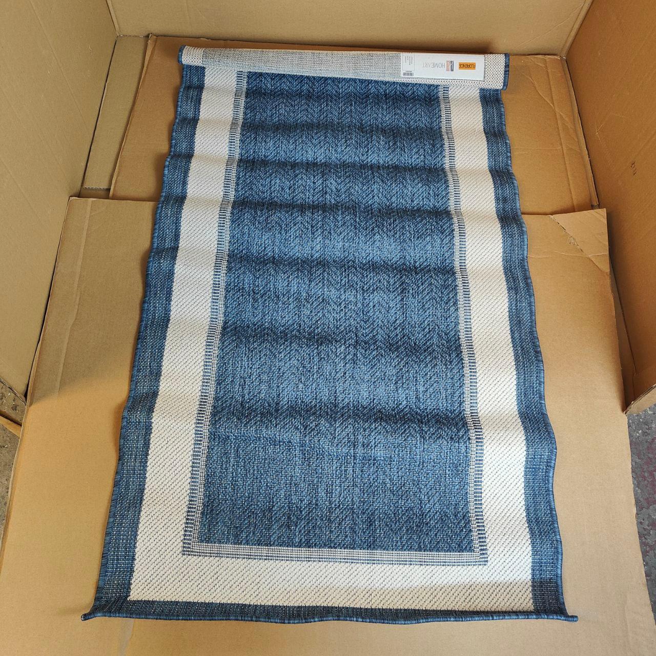 HomeArt Easy-Cleaning Outdoor Rug Durable x Dark Blue Cream