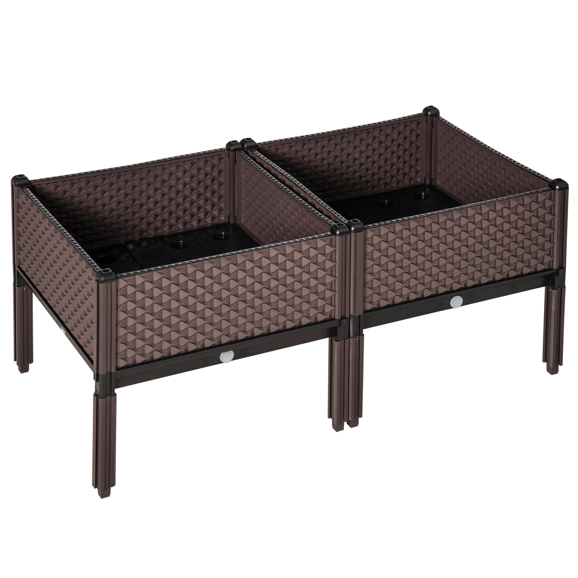MCL x x . Set of L Garden Raised Bed, Elevated Planter Box, Flower Vegetables Planting Container with