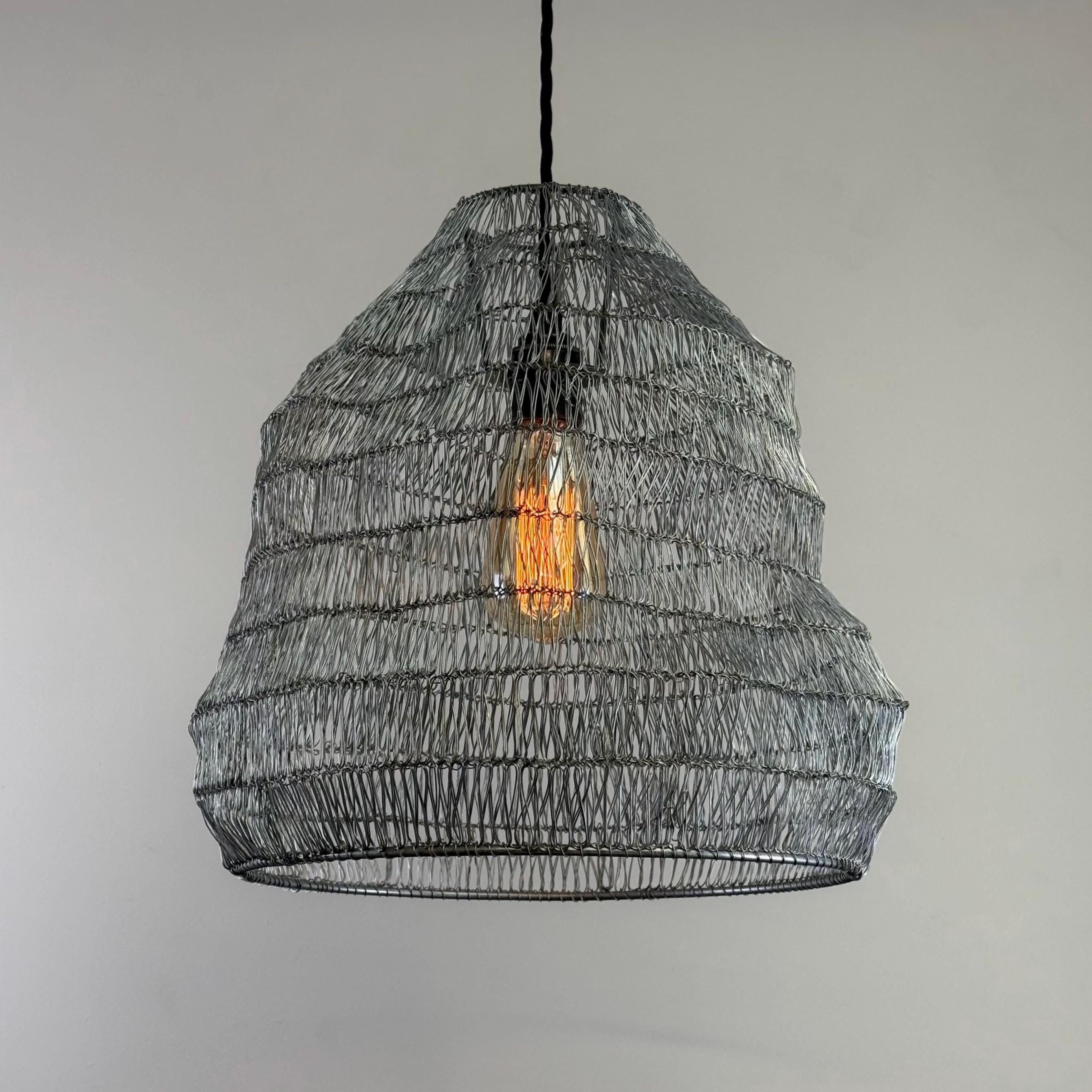 Walton ~ Beehive Large Silver Wire Mesh Lampshade Pendant Ceiling Light - Shade Only No Bulb