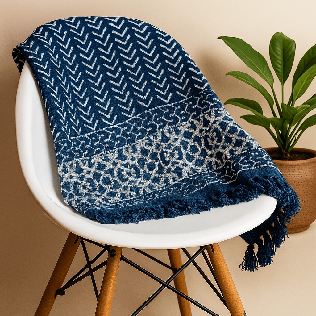 Indigo Throw Blanket x Seedha Arrows Handmade