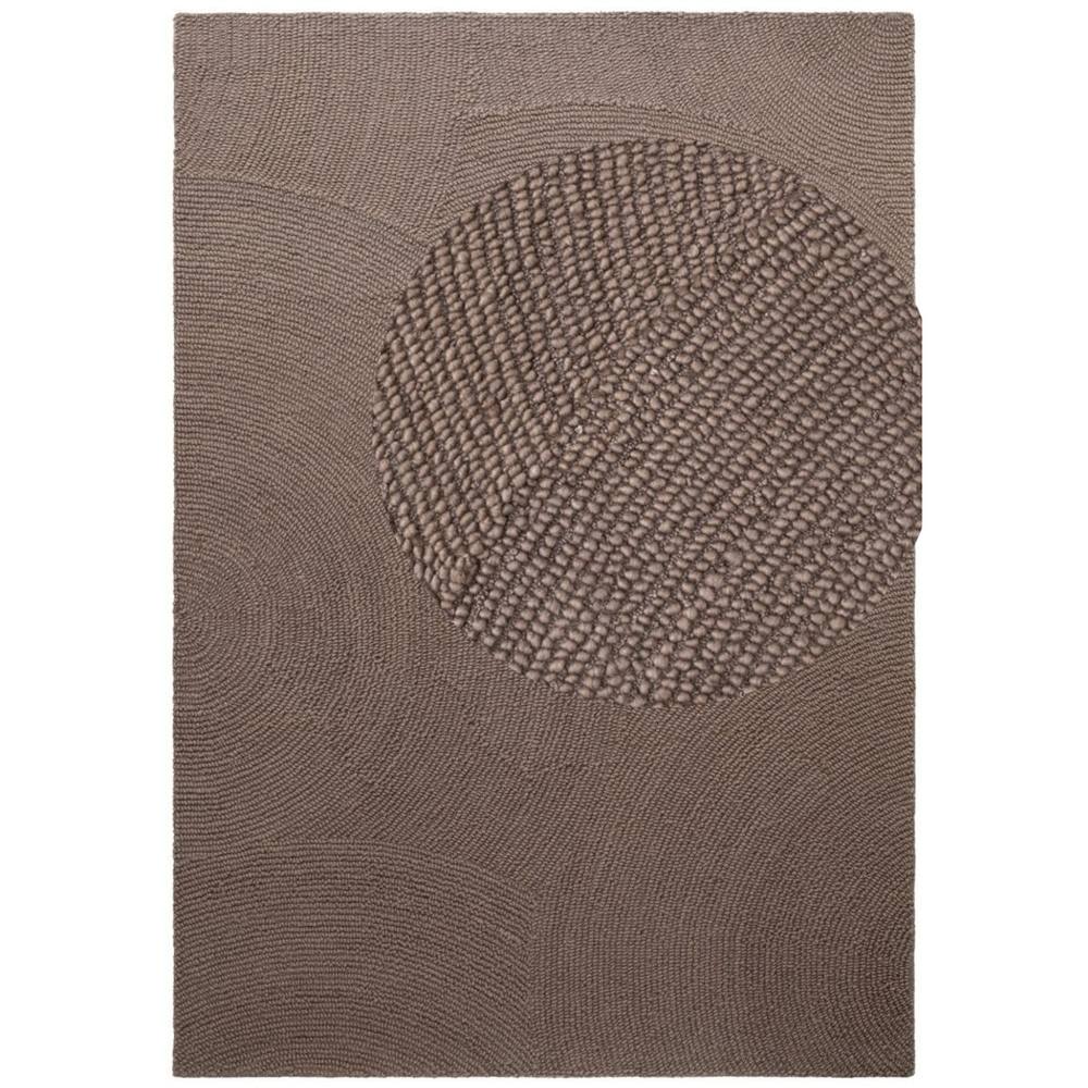 The Rugs Eleni Wool Rug Hand Tufted Wool Geometric Area Rug Scandinavian Style In Brown