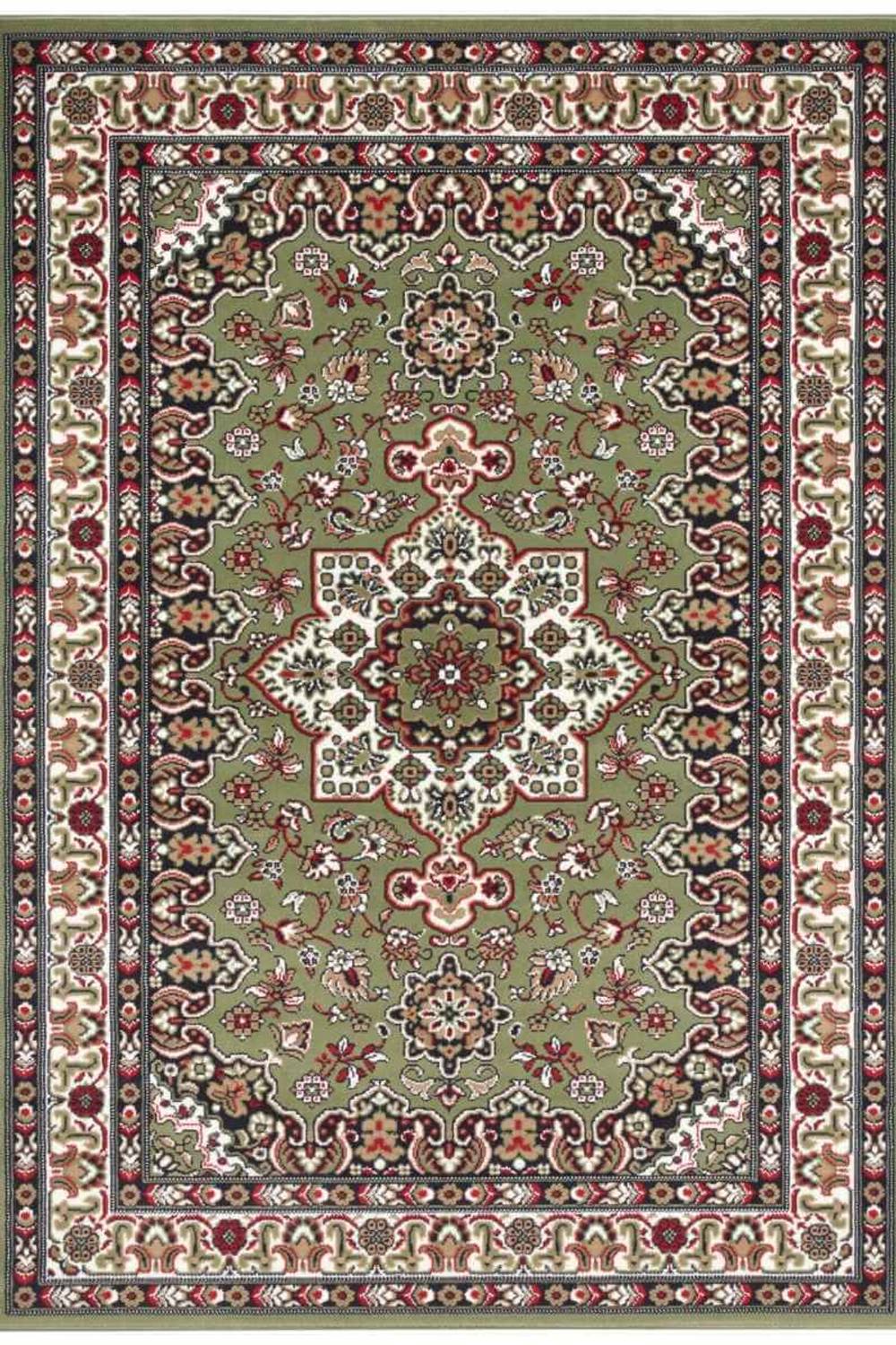 The Rugs Design Oriental Parun Tabriz Rug - Vintage Polypropylene Carpet In Green