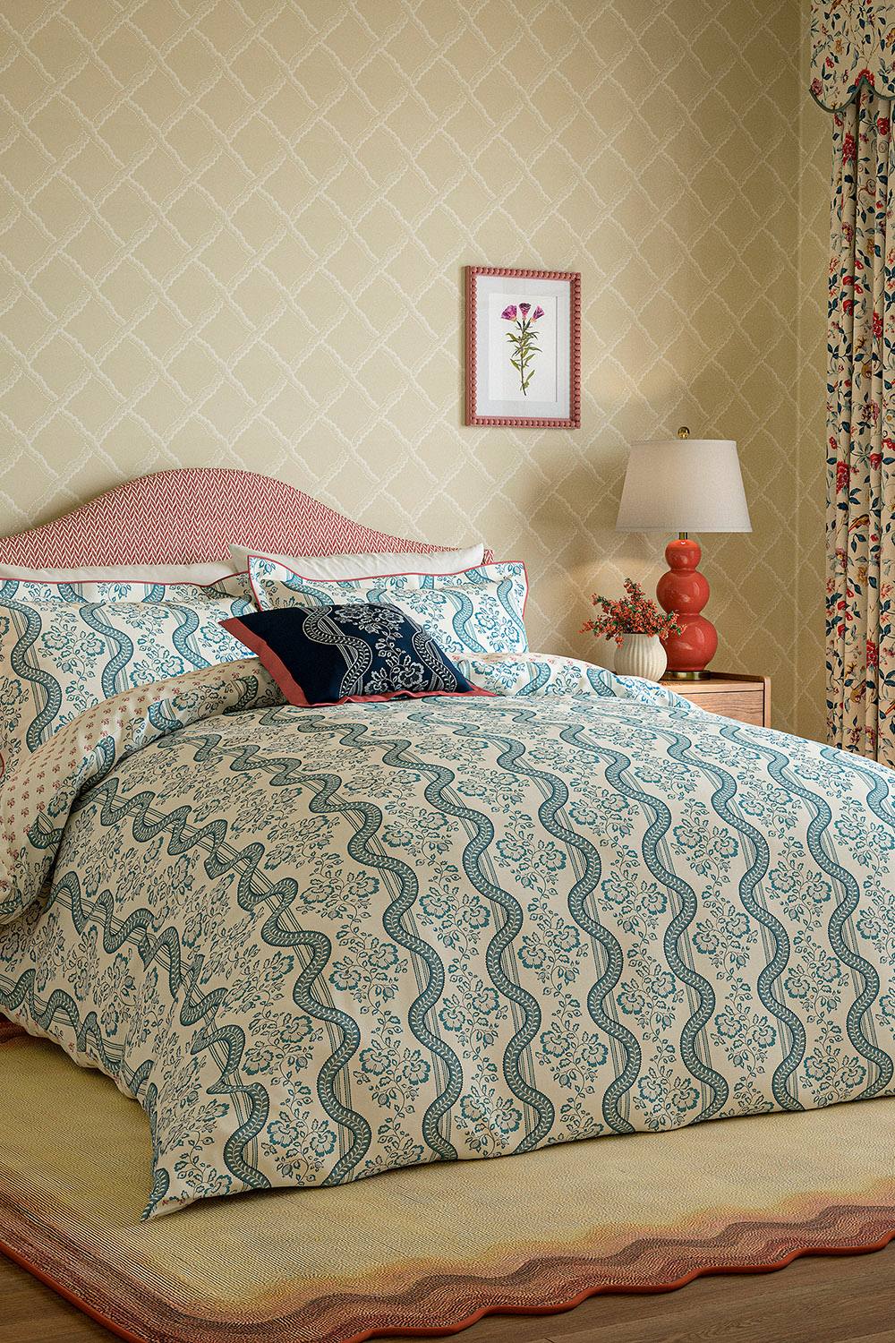 Sanderson 'aubrey' Cotton Duvet Cover Set In Beige